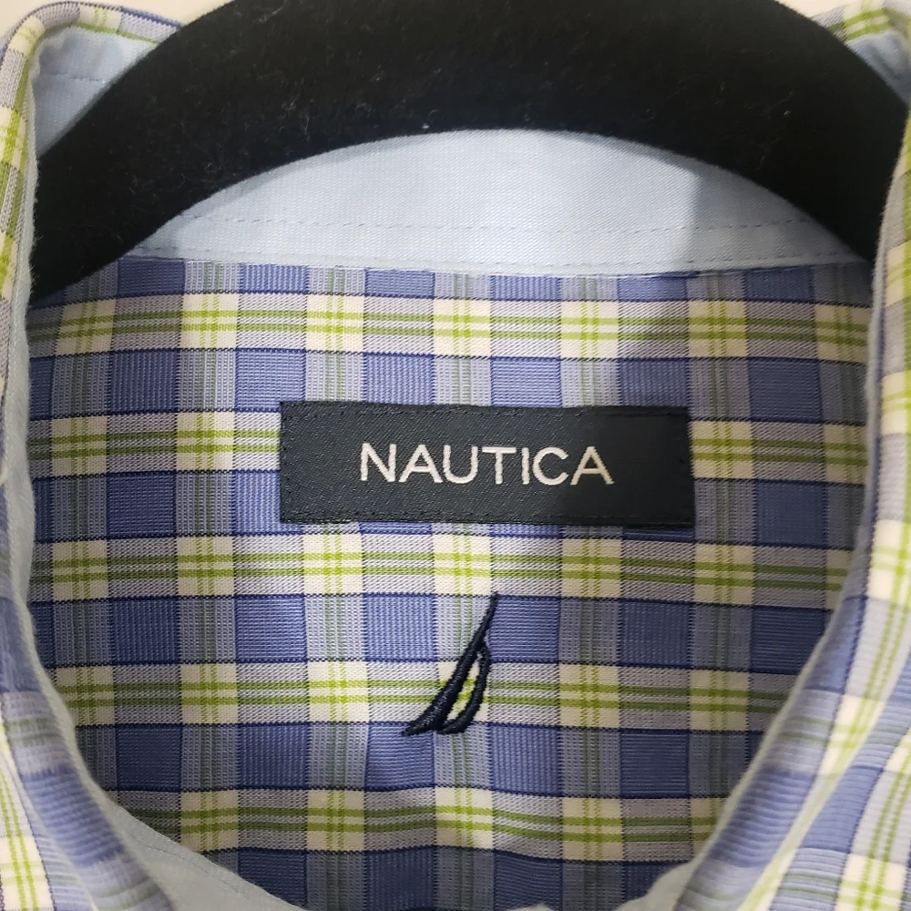 NAUTICA men's plaid button down shirt Sz 15.5